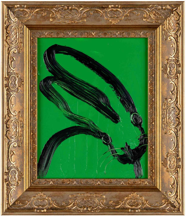 “September Song”, painting by Hunt Slonem artist from Kittery, Maine. Available at Carousel Fine Art Chicago. The artist’s technique involves oil and is known for his neo-expressionist paintings of butterflies, rabbits, and tropical birds. His work embraces the beauty of nature, adding a nurturing, spiritual effect to his creations. Colors of this work : Green, Black
