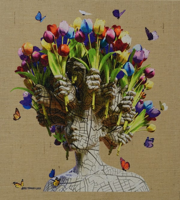 “City Garden VI” , painting by Alexi Torres artist from Cuba, based in the United States. Available at Carousel Fine Art Atlanta.