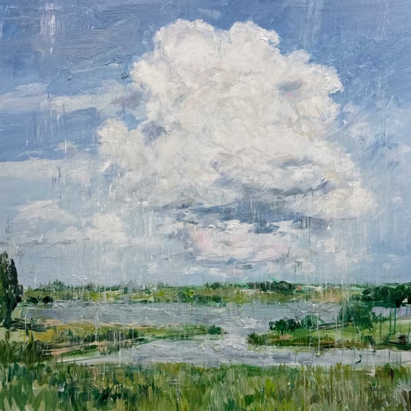 “Summer Rain”, painting by Eric Alfaro artist from Cuba, based in the United States. Available at Carousel Fine Art New Buffalo.