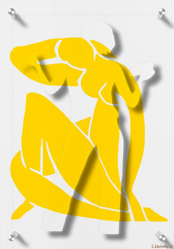 “Matisse Jaune” , painting by Caroline Dechamby artist from Holland, based in Switzerland. Available at Carousel Fine Art.