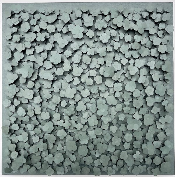"MOLLYS VIBE", mixed media artwork by Stef Ross artist from Chicago. Available at Carousel Fine Art Atlanta.