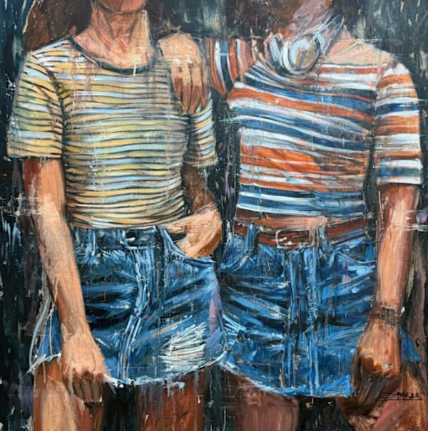 “Soulmates”, painting by Eric Alfaro artist from Cuba, based in the United States. Available at Carousel Fine Art New Buffalo.
