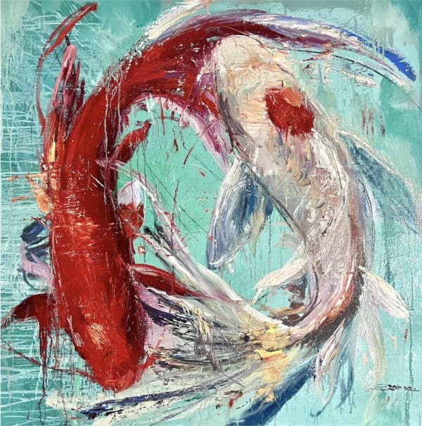 “Ice and Fire”, painting by Eric Alfaro artist from Cuba, based in the United States. Available at Carousel Fine Art Miami.