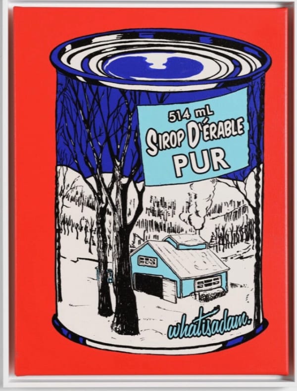 “Strop D’erable (Red /Purple)”, painting by What Is Adam artist from Canada, based in Montreal. Available at Carousel Fine Art Miami.