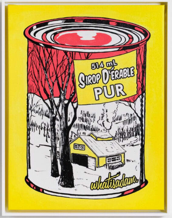 “Strop D’erable (Yellow/Red)”, painting by What Is Adam artist from Canada, based in Montreal. Available at Carousel Fine Art Miami.