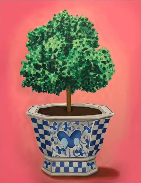 “A Tree Grows", mixed media artwork by John Westbay artist from Brooklyn, NY. Available at Carousel Fine Art Chicago.