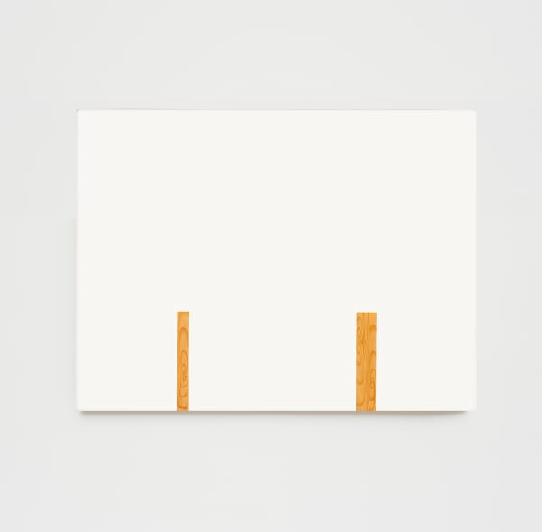 Untitled (white between to parallel strips of wood), 2006
