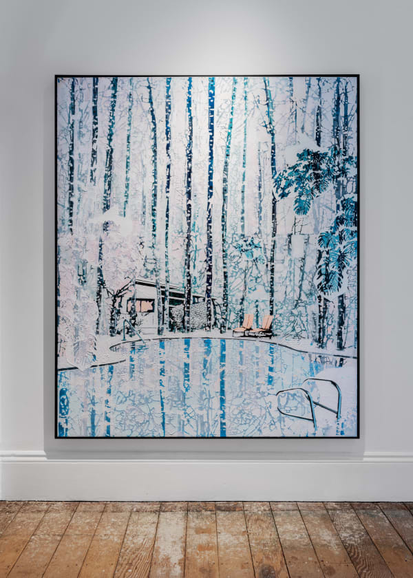 Paul Davies, Forest with a View of a House and Pool, 2024