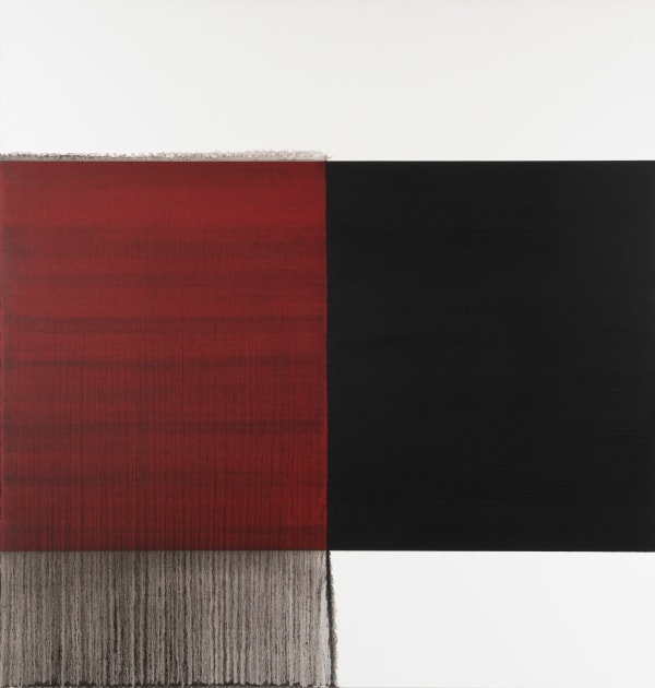 Exposed Painting Lamp Black on Deep Red