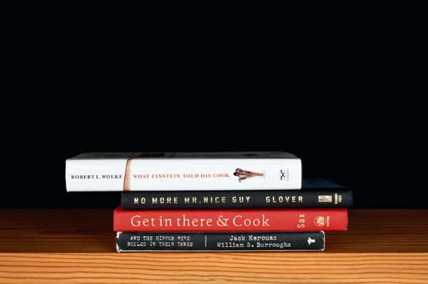 Nina Katchadourian, What Einstein Told His Cook from the series Family Gathering, 2013 ("Sorted Books" project, 1993-ongoing), 2013