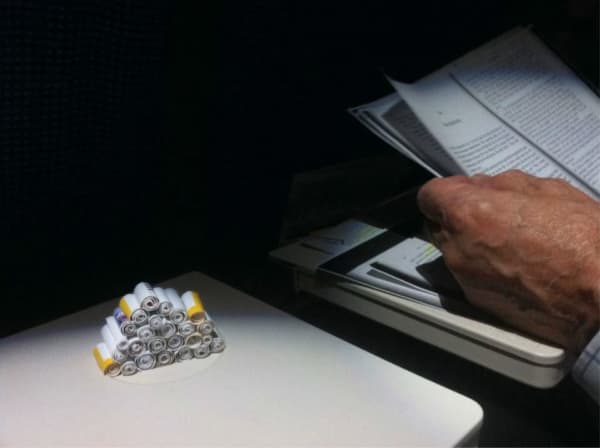 Nina Katchadourian, Woodpile ("Seat Assignment" project, 2010-ongoing), 2012