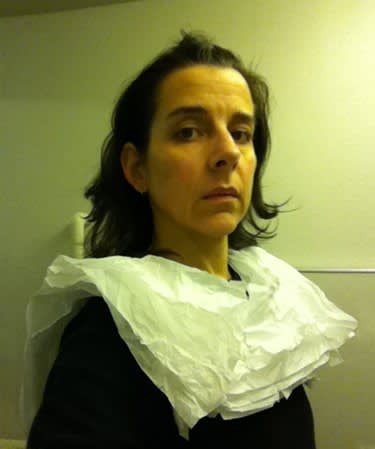 Nina Katchadourian, Lavatory Self-Portrait in the Flemish Style #7 ("Seat Assignment" project, 2010--ongoing), 2011