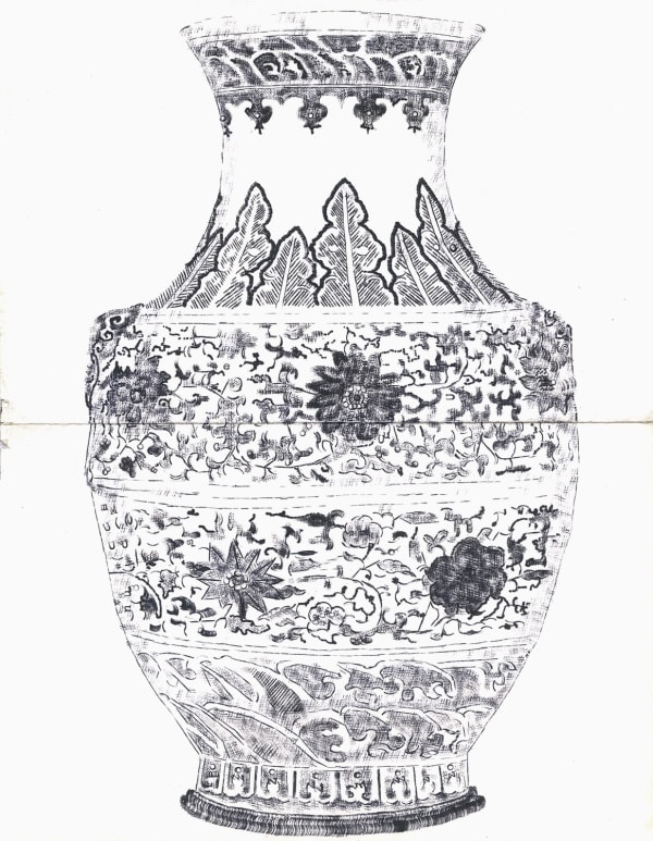 Lenka Clayton, Untitled (Another Big Flowery Pot) 2019 In the series "Typewriter Drawings", 2019