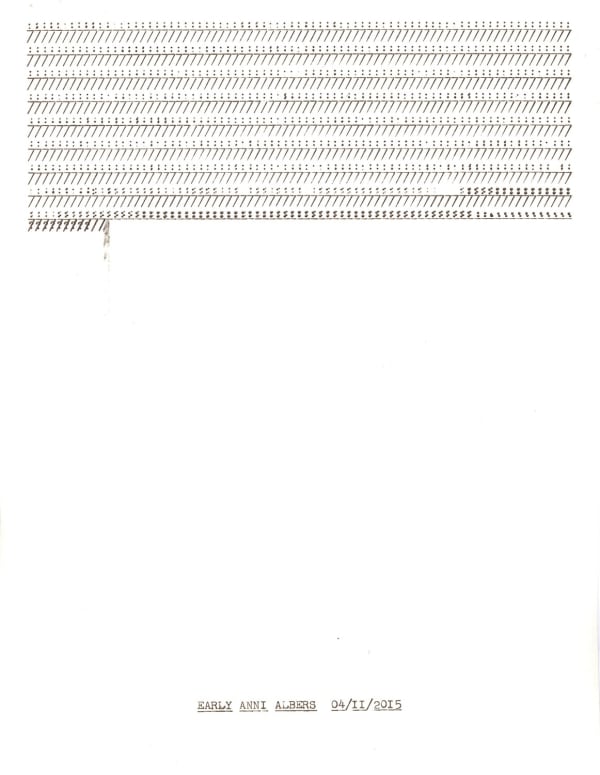 Lenka Clayton, Early Anni Albers 04/11/2015 In he series "Typewriter Drawings", 2015
