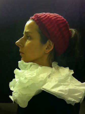 Nina Katchadourian, Lavatory Self-Portrait in the Flemish Style #5 ("Seat Assignment" project, 2010--ongoing), 2011