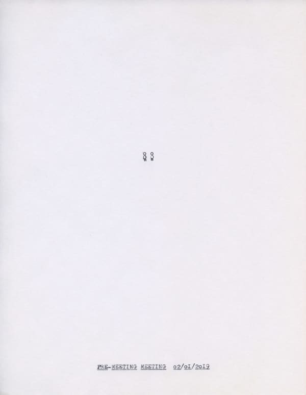 Lenka Clayton, Pre-meeting Meeting 02/01/2019 In the series "Typewriter Drawings", 2019