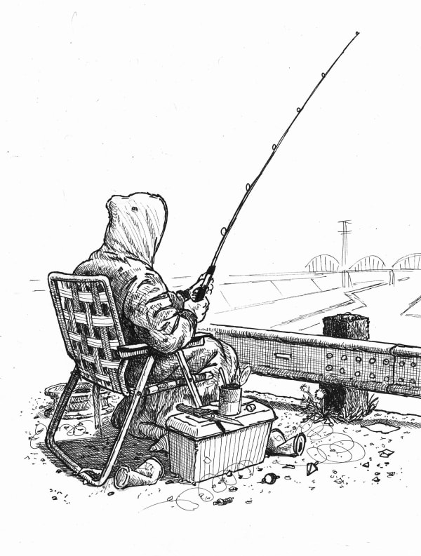 Sandow Birk, Christopher Robin Fishing , 2023