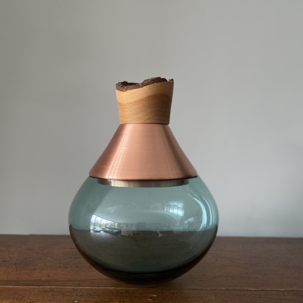 Pia Wustenberg, Small India Stacking Vessel II - Blue and Copper, 2020