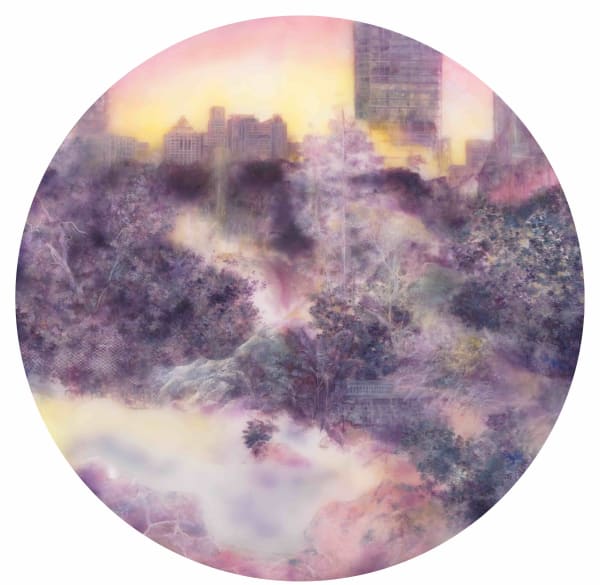 In fading sunlight rises smoke over green grass 草色煙光殘照