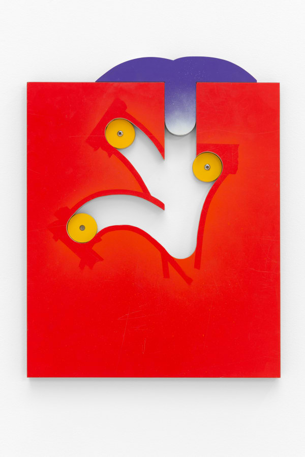 Alexandre Canonico But , 2020 Spray paint on plywood and steel 42 x 53 cm