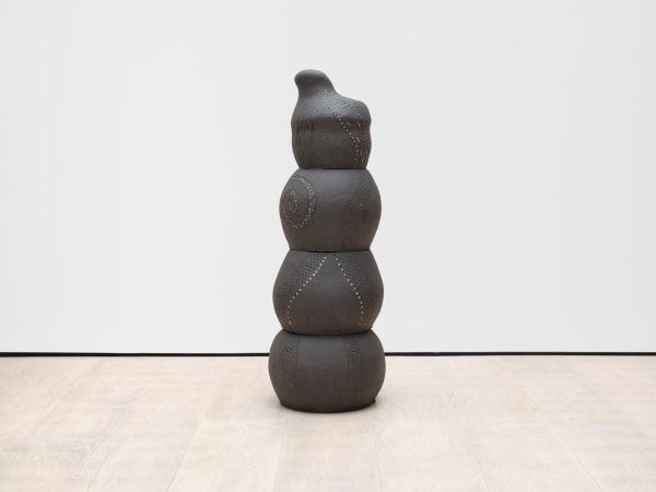 Lucía Pizzani Flora Totem Pino, 2023 Black stoneware clay and slip 138 x 50 x 50 cm 54 3/8 x 19 3/4 x 19 3/4 in