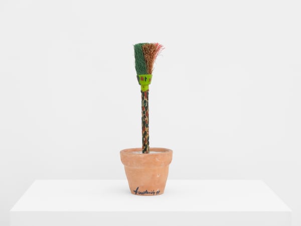 Feliciano Centurión Maceta (Flowerpot), 1990 Ceramic and mixed media 37 x 13 cm 14 5/8 x 5 1/8 in Signed & dated