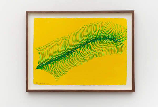 Sheroanawe Hakihiiwe Tahiapi masiko [Una hoja de palma / A palm leaf], 2023 Acrylic on handmade cotton paper Framed: 44 x 58.5 cm (17 3/8 x 23 in)