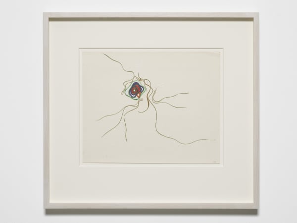 Victor MAGARIÑOS D. 1924-1993Untitled, c. 1960 Fiber Tip Pen, Tempera, Gilding, Vinyl Glue and Plaster on Paper 26.0 x 31.8 cm