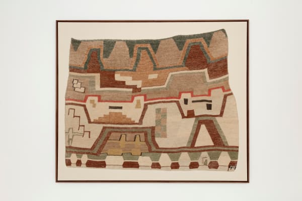 Claudia Alarcón Los saltos de mi recordar [The leaps of my memory], 2025 Hand-spun chaguar fibre, woven in antique stitch Framed: 186.5 x 221 cm (73 3/8 x 87 in) Unframed: 148 x 184 cm (58 1/4 x 72 1/2 in) Signed bottom right