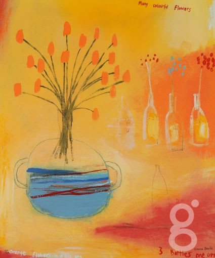 Emma Davis, Orange Flowers in a Big Urn