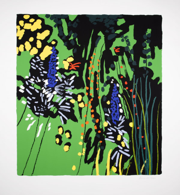Bruce Mclean, Green Garden with Unknown Flower, 2019