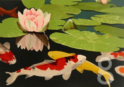 Linda Hill, Koi Basking-Summer Evening