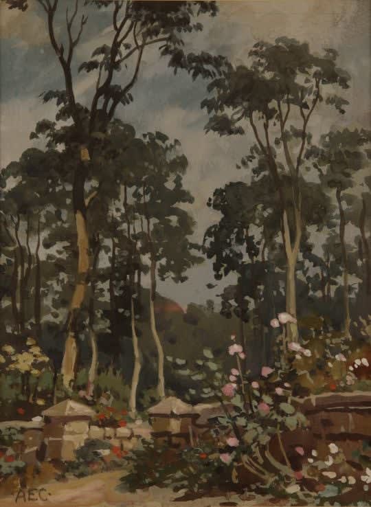 Modern British Paintings, 'Garden In The Cotswolds' by Alfred Cooper