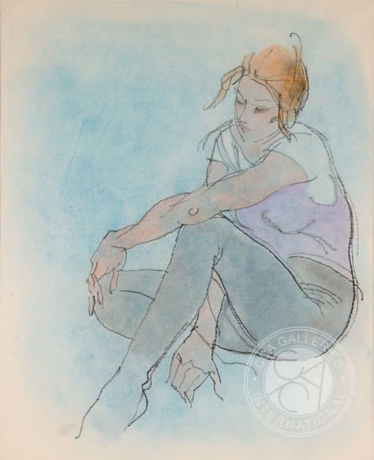 Donald Hamilton Fraser, Dancer Sitting - Grey Tights