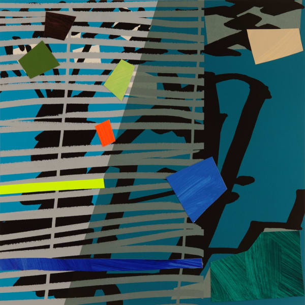 Bruce Mclean, Blue Grey Blind, 2015