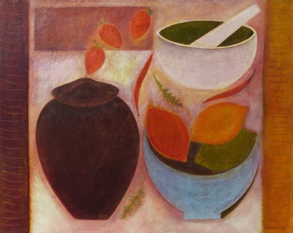 Vivienne Williams, Jar with Lemon Bowl and Strawberries, 2021