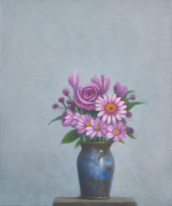 Philip Archer OBE, Flowers in a Blue Ewenny Pot, 2025