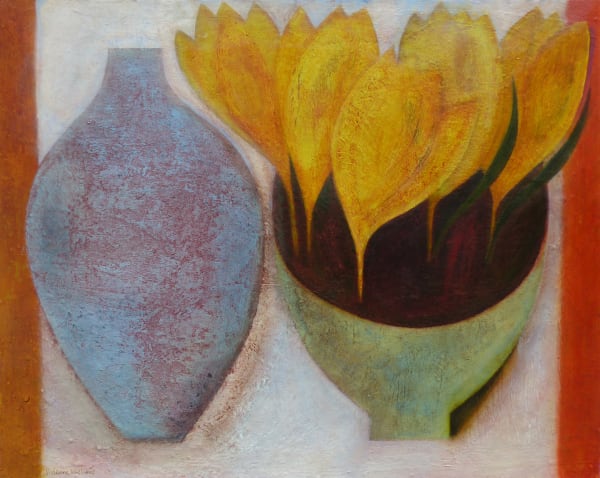 Vivienne Williams, Blue Flask and Yellow Crocus, 2025