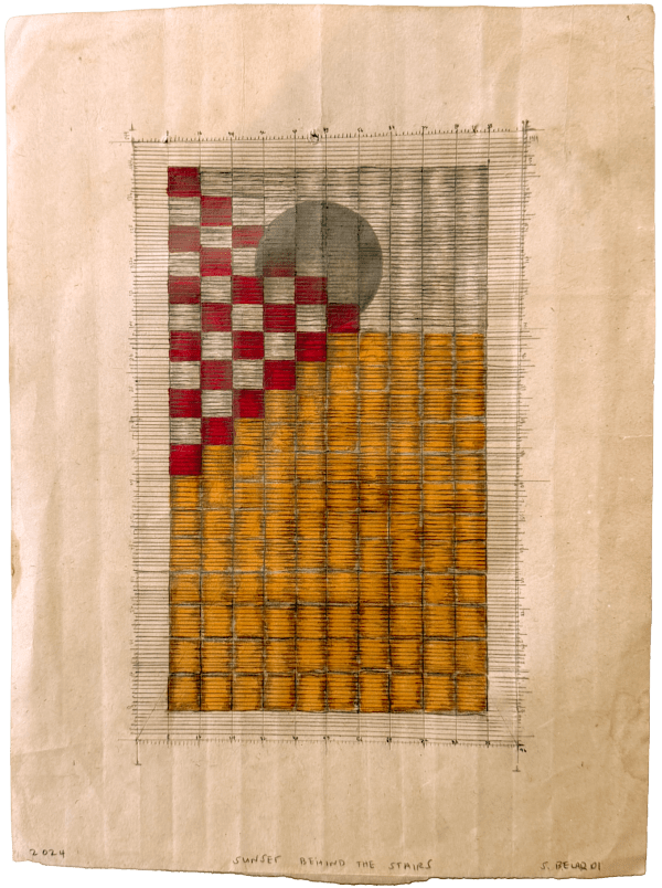 Shannon Belardi, Sunset Behind the Stairs, 2024