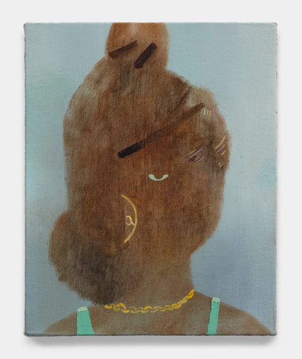 Kenny Rivero Seafoam with the Choker, 2021 Oil on canvas stretched over panel 11 x 8 inches (27.9 x 20.3 cm)