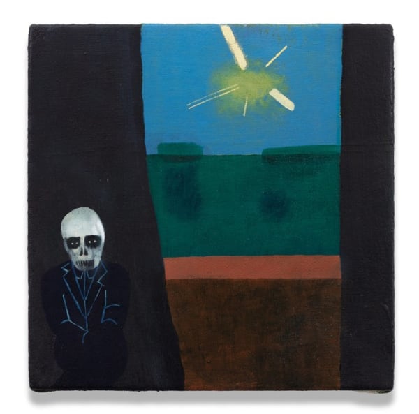 Kenny Rivero Terrace, 2020 Oil on canvas stretched over panel. 8x8 (20.3 x 20.3 cm)