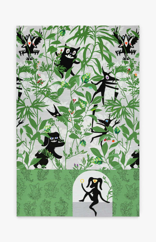 Oona Brangam-Snell All night awake, 2021 Jacquard Woven Polyester with Hand Embroidered Cotton 59 1/4 x 38 inches (150.5 x 96.5 cm)