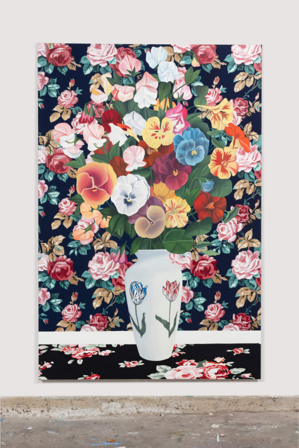 Alec Egan Flowers on Flowers, 2021 Oil and flashe on canvas 72 x 48 inches (182.88 x 121.92 cm)