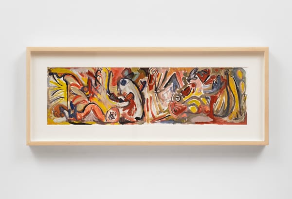 Gianna Dispenza Through the Front Door, 2023 Ink and gouache on paper, artist-chosen frame Framed: 11 1/2 x 28 1/4 inches (29.2 x 71.8 cm)