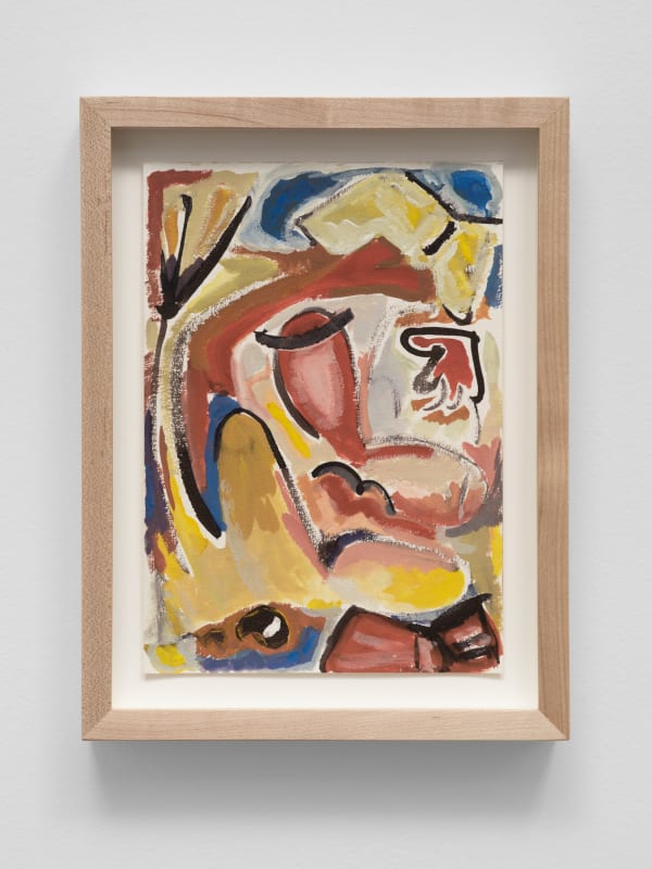 Gianna Dispenza Story, 2023 Ink and gouache on paper, artist-chosen frame 5 3/4 x 8 1/4 inches (14.6 x 21 cm) Framed: 8 x 10 1/4 x 1 1/2 inches (20.3 x 26 x 3.8 cm)