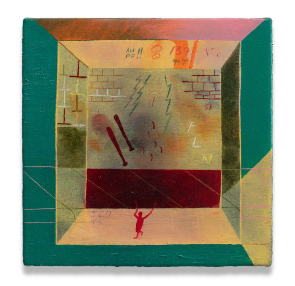 Kenny Rivero AW PD!!, 2020 Color pencil, graphite, pastel and oil on canvas 8 x 8 in (20.3 x 20.3 cm)