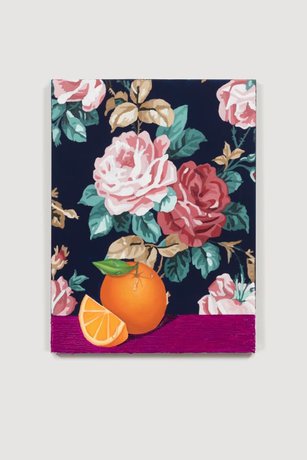 Alec Egan Orange on a Book, 2021 Oil on canvas 24 x 18 inches (60.96 x 45.72 cm)