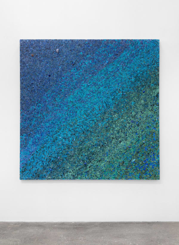 Alteronce Gumby The sky is Blue and What am I, 2021 Gemstones, painted glass and acrylic on panel 72 × 72 in (182.9 × 182.9 cm)