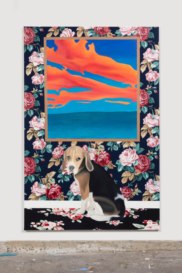 Alec Egan Dog Under Ocean Painting, 2021 Oil and flashe on canvas 72 x 48 inches (182.88 x 121.92 cm)