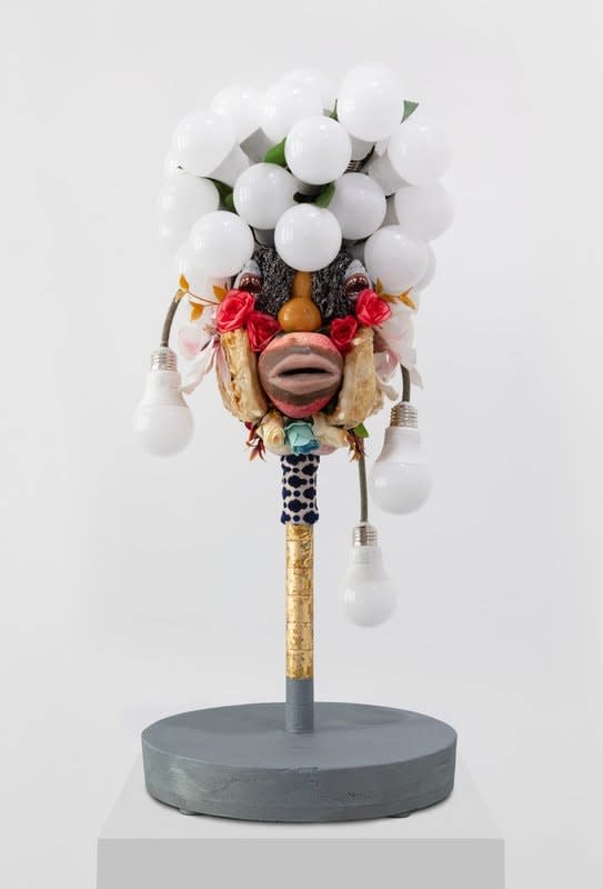 Miguel Ángel Payano Jr. Buen Mai (Good Mother), 2019-2020 Mixed media 11 ½ x 11 ½ x 26 inches (29 x 29 x 66 cm)